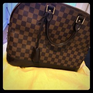 Louis Vuitton Alma Damier Ebene Canvas Handbag